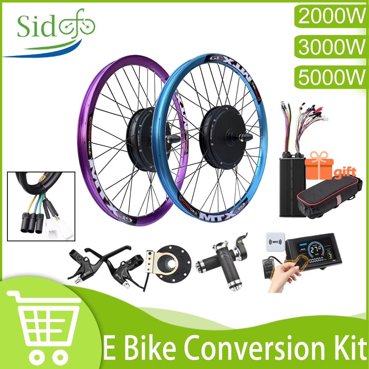 5000W Hub Motor Kit 72V - Yeni Yükseltilmiş E-bisiklet Dönüşüm Kiti MTX39