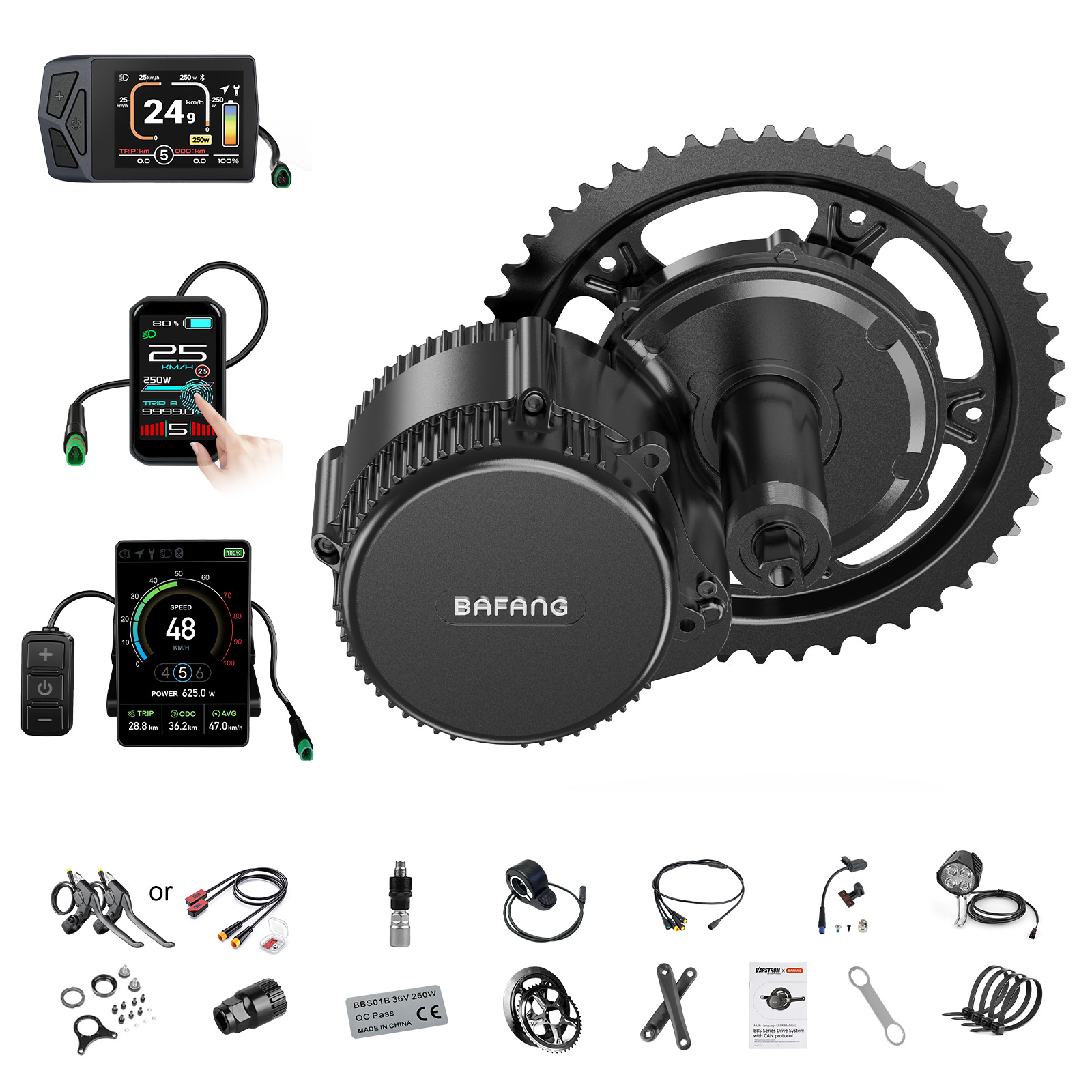 Torque Sensor Mid Drive Motor Kit - [ABD Yerel Gönderim] Bafang Motor 750W