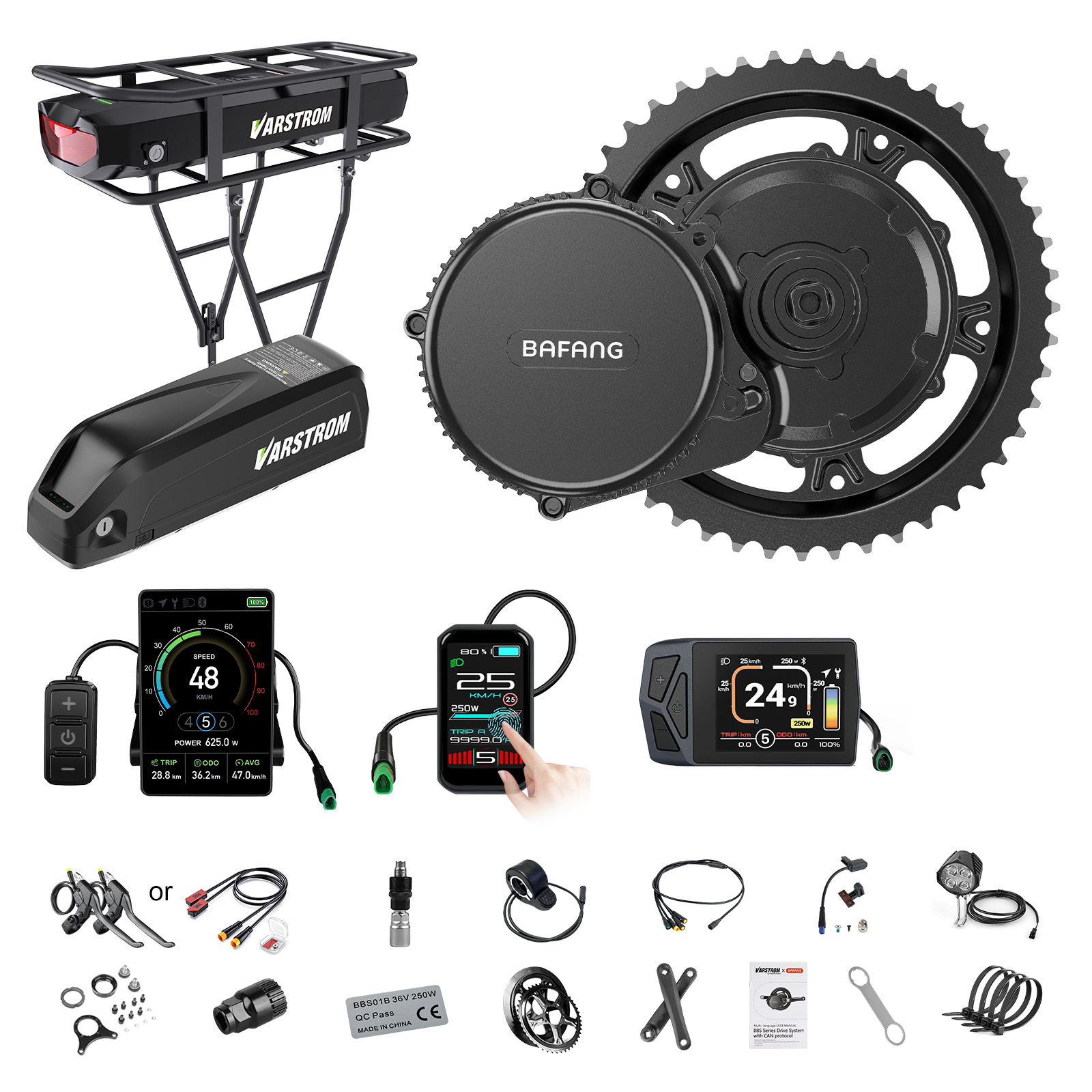 Torque Sensor Mid Drive Motor Kit - [ABD Gönderimi] Bafang Motor 750W 48V