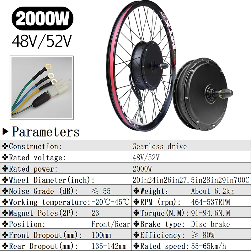 MTX39 48V/52V 2000W Ön Arka Gö - Gearless Hub Motor Conversion Kit 2000W With Display incelemesi ve fiyatı
