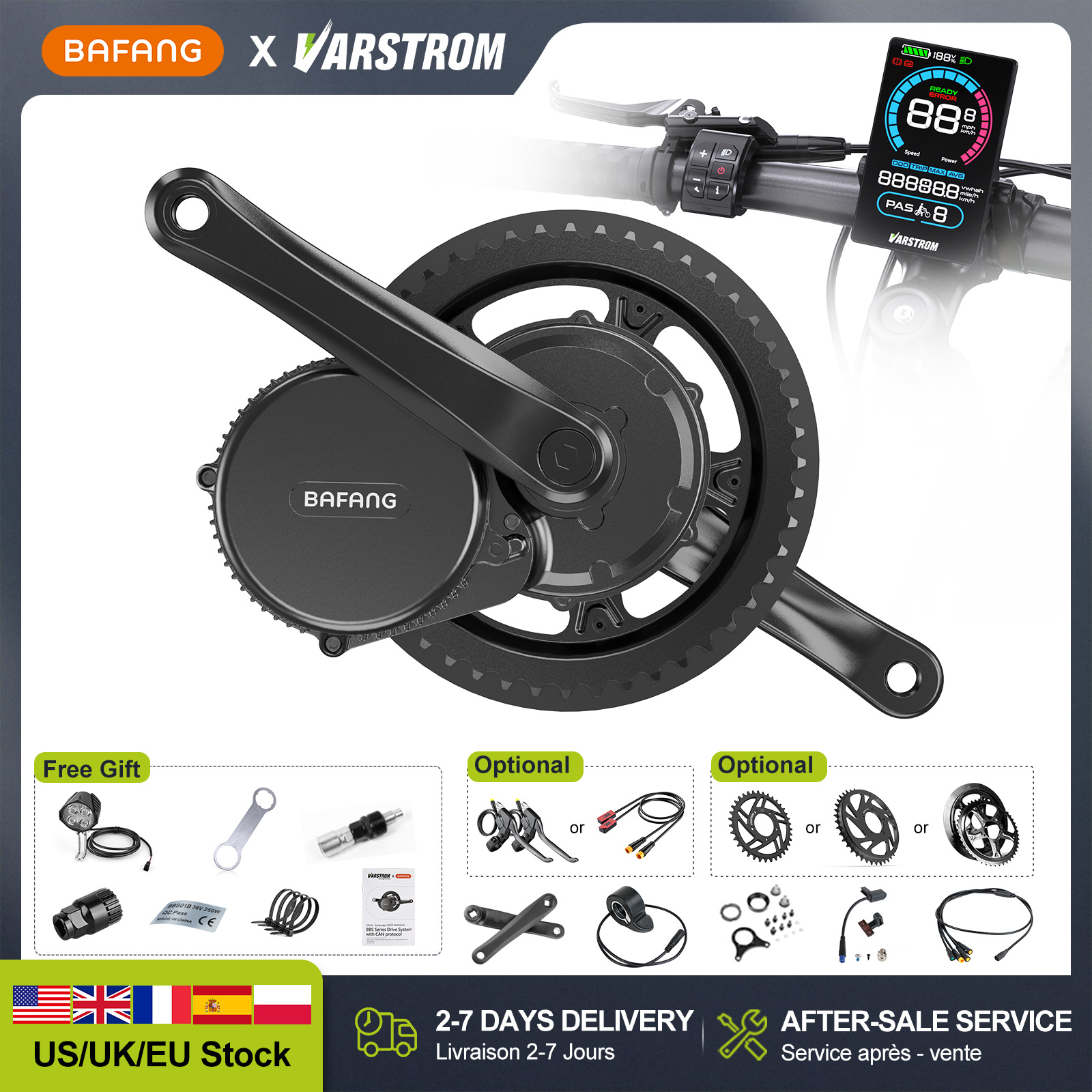[ABD Stok] BAFANG 48V 500W 750 - Side Hung Mid Drive Motor Kit incelemesi ve fiyatı