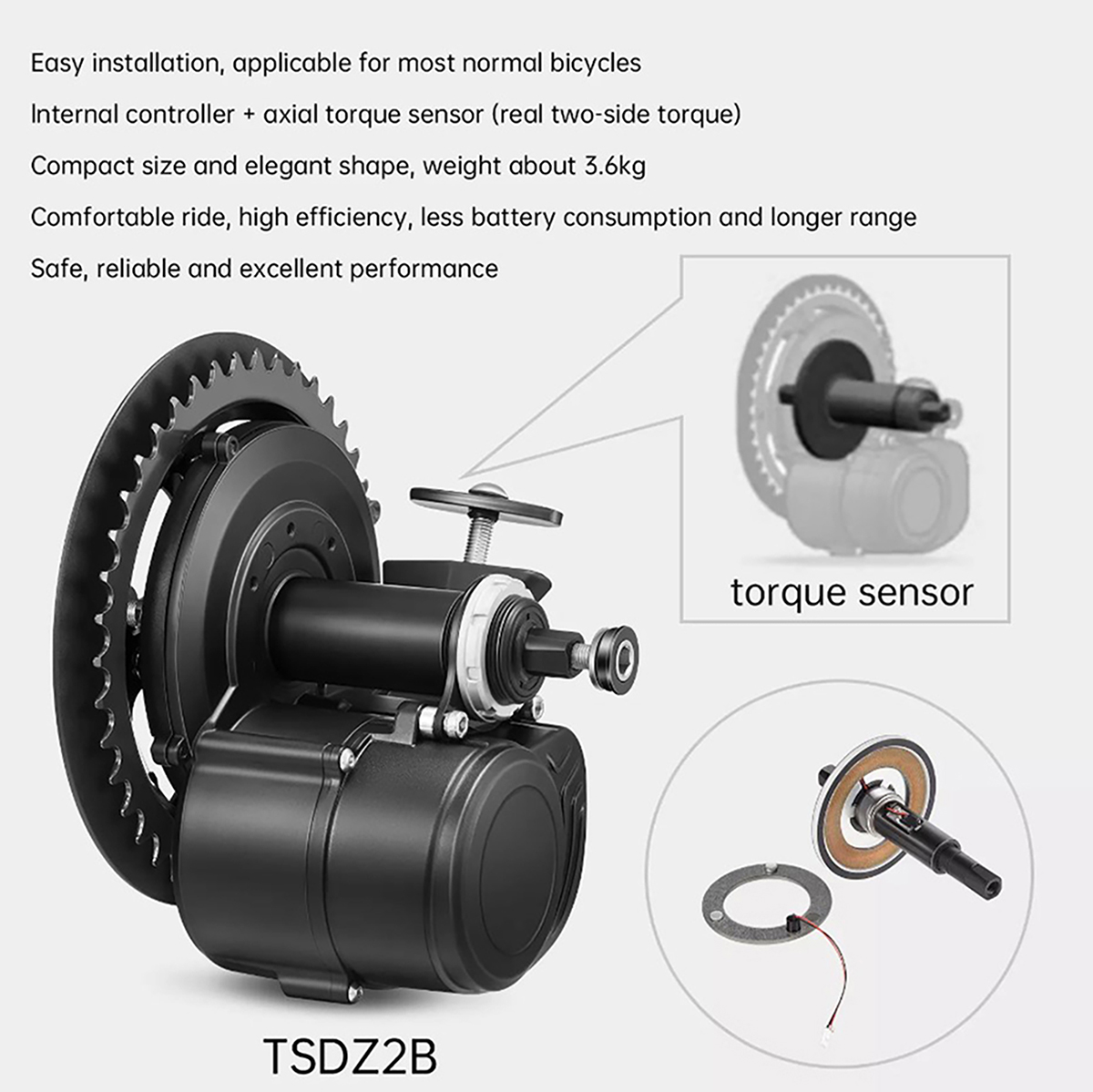 Yeni Sürüm Tongsheng 48V 500W  - Torque Sensor Mid Drive Motor Kit incelemesi ve fiyatı